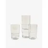 Our Place Clear Night + Day Glasses Set Of Four In Transparent