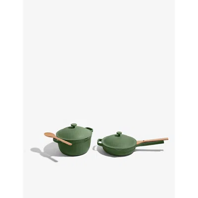 Our Place Home Cook Duo Ceramic Pot And Pan Two-piece Set Worth £270 In Sage