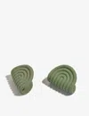 Our Place Sage Textured Curved-design Wrap-around Silicone Hot Grips In Sage