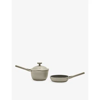 Our Place Steam Tiny Ceramic Pot And Pan Set In Gray