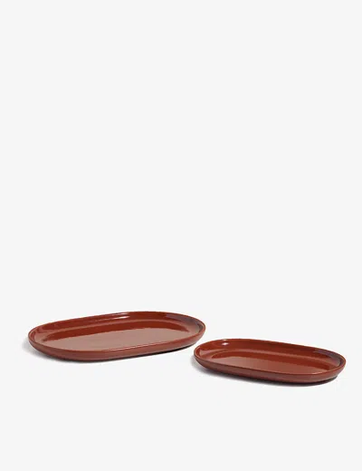 Our Place Terracotta Gather Ceramic Platters Set Of Two In Terracotta