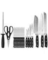 Our Table 18pc Stainless Steel Forged Triple Riveted Cutlery Block Set In Black
