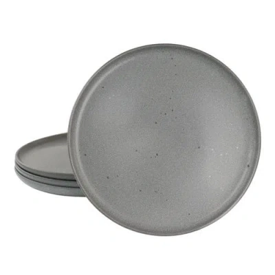 Our Table Landon 4 Piece 8.4 Inch Round Stoneware Salad Plate Set In Gray