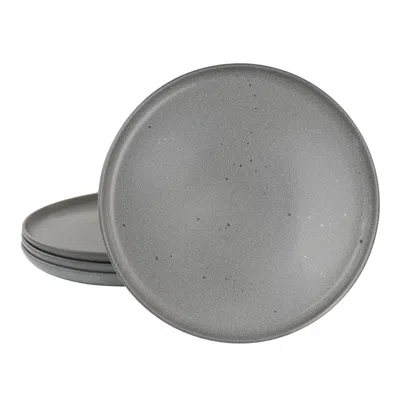 Our Table Landon 4 Piece 8.4 Inch Round Stoneware Salad Plate Set In Truffle In Gray