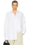 Ours The Brand The Camicia Oversized Top In Bianco Vela
