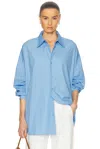 Ours The Brand The Camicia Oversized Top In Bluette Cielo
