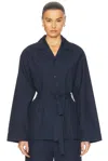 Ours The Brand The Camicia Robe Top In Blu Marino