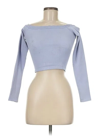 Pre-owned Out From Under 3/4 Sleeve T-shirt In Blue