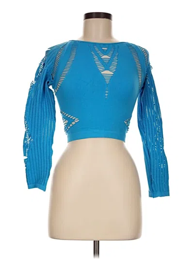 Pre-owned Out From Under 3/4 Sleeve T-shirt In Blue
