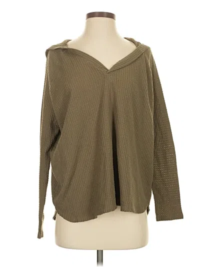 Pre-owned Out From Under 3/4 Sleeve T-shirt In Brown