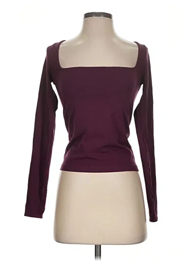 Pre-owned Out From Under 3/4 Sleeve T-shirt In Burgundy