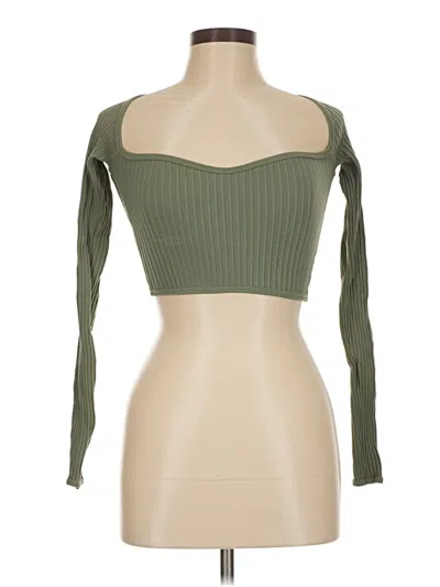 Pre-owned Out From Under 3/4 Sleeve T-shirt In Green