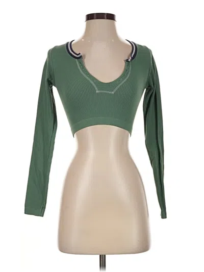 Pre-owned Out From Under 3/4 Sleeve T-shirt In Green