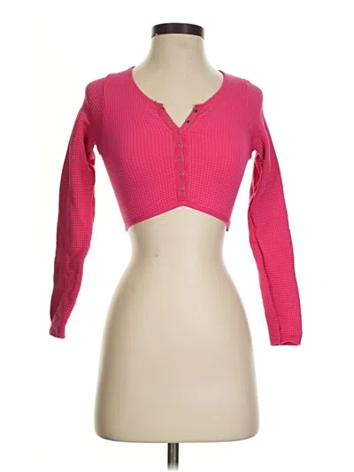 Pre-owned Out From Under 3/4 Sleeve T-shirt In Pink