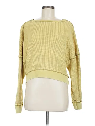 Pre-owned Out From Under 3/4 Sleeve T-shirt In Yellow