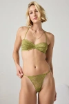 Out From Under After Hours Lace G-string In Olive, Women's At Urban Outfitters In Green