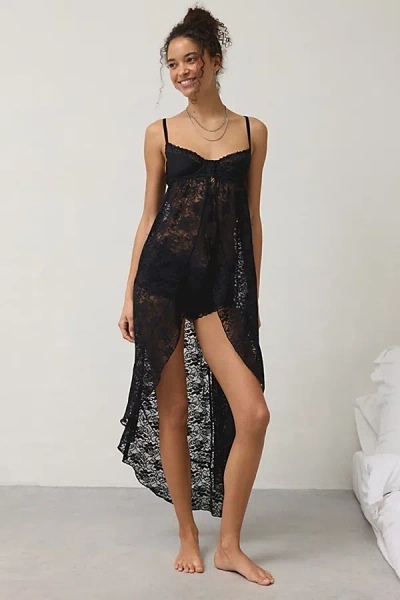 Out From Under Afterglow Bra Top Flyaway Duster In Black, Women's At Urban Outfitters