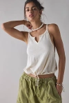 Out From Under Alexa Tie-front Racerback Tank Top In Ivory, Women's At Urban Outfitters