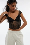 Out From Under Amour Lace Corset In Black, Women's At Urban Outfitters
