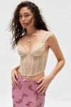 Out From Under Amour Lace Underwire Corset In Cream, Women's At Urban Outfitters In Cream