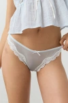 Out From Under Angel Mesh Lace Trim Thong In Light Blue, Women's At Urban Outfitters