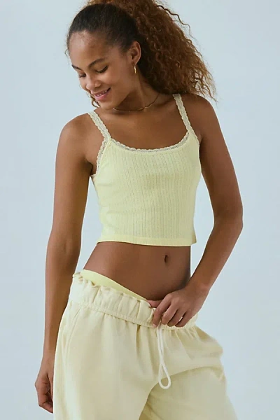 Out From Under Angie Pointelle Cami In Pastel Yellow, Women's At Urban Outfitters