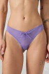 Out From Under Arianna Bow Detail Mesh Thong In Lilac, Women's At Urban Outfitters In Purple