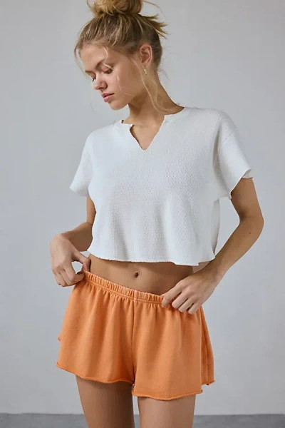 Out From Under Around The Way Knit Shortie In Orange, Women's At Urban Outfitters