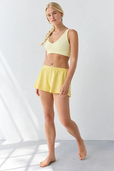 Out From Under Around The Way Knit Shortie In Sun Yellow, Women's At Urban Outfitters