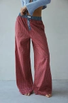 Out From Under Avril Boxer Pant In Red Plaid, Women's At Urban Outfitters