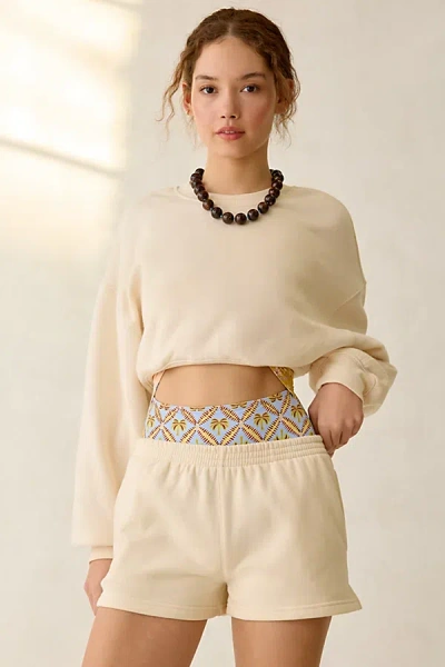 Out From Under Beach Bum Micro Sweat Short In Ivory, Women's At Urban Outfitters In White