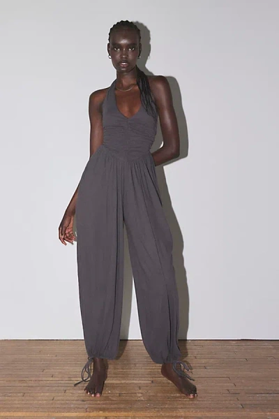 Out From Under Beach To Bar Halter Jumpsuit In Black, Women's At Urban Outfitters In Green