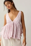 Out From Under Beachy Keen Plunge Babydoll Tank Top In Pink, Women's At Urban Outfitters In Pink