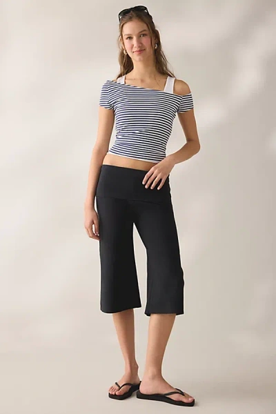 Out From Under Bec Asymmetric Cold Shoulder Tee In Navy, Women's At Urban Outfitters In Blue