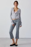 Out From Under Bec Cropped Foldover Kick Flare Pant In Grey, Women's At Urban Outfitters In Gray
