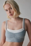Out From Under Bec Cotton Double Layer Bra In Grey, Women's At Urban Outfitters