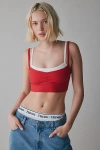 Out From Under Bec Cotton Double Layer Bra In Red, Women's At Urban Outfitters