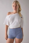 Out From Under Bec Foldover Micro Short In Navy Stripe, Women's At Urban Outfitters