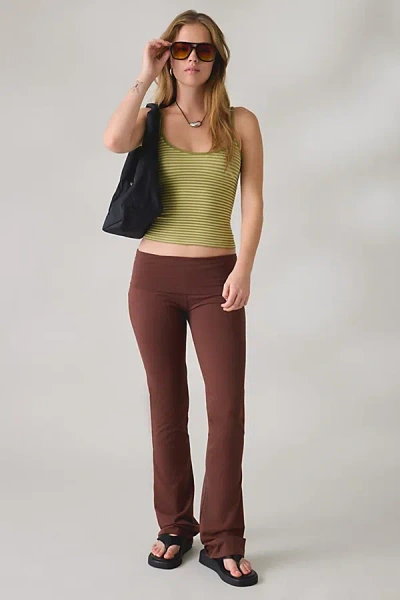 Out From Under Bec Foldover Slim Flare Pants In Chocolate, Women's At Urban Outfitters In Brown