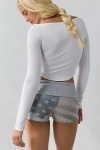 Out From Under Bec Graphic Foldover Micro Short In Grey, Women's At Urban Outfitters In Gray