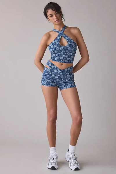 Out From Under Bec Keyhole Crisscross Halter Top In Blue, Women's At Urban Outfitters
