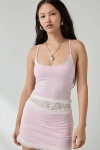 Out From Under Bec Lace Trim Cropped Cami In Pink, Women's At Urban Outfitters