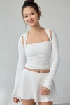 Out From Under Bec Long Sleeve Shrug Top In White, Women's At Urban Outfitters