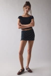 Out From Under Bec Low-rise Micro Mini Skort In Black/white Polka Dot, Women's At Urban Outfitters In Multi