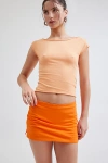 Out From Under Bec Low-rise Micro Mini Skort In Dark Orange, Women's At Urban Outfitters