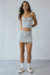Out From Under Bec Low-rise Micro Mini Skort In Grey Stripe, Women's At Urban Outfitters