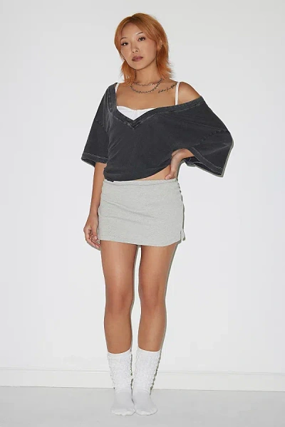 Out From Under Bec Low-rise Micro Mini Skort In Light Heather Grey, Women's At Urban Outfitters