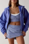 Out From Under Bec Low-rise Micro Mini Skort In Navy/white Stripe, Women's At Urban Outfitters In Navy/white Stripe