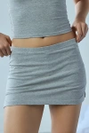 Out From Under Bec Low-rise Micro Mini Skort In Dark Heather Grey, Women's At Urban Outfitters In Silver