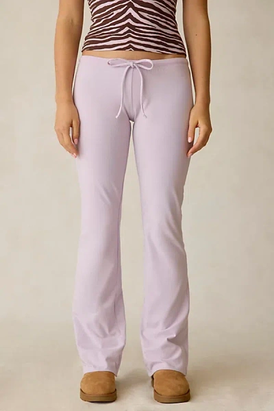 Out From Under Bec Low-rise Slim Flare Pant In Lavender, Women's At Urban Outfitters In White